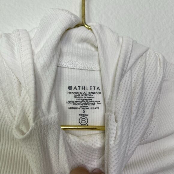 $98 Athleta Flurry Balaclava Hoodie Small Base Layer White Cold Weather Training - Picture 4 of 11
